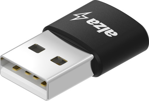 AlzaPower USB-A (M) to USB-C (F) 2.0 OTG schwarz - Adapter - Hauptbild