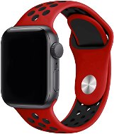 Eternico Sporty Apple Watch 42mm / 44mm / 45mm - Pure Black and Red - Szíj