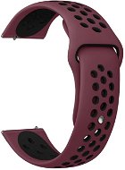 Eternico Sporty Universal Quick Release 22mm Solid Black and Burgundy - Watch Strap