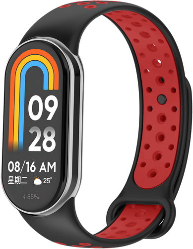 Eternico Sporty für Xiaomi Smart Band 8 / 9 / 10 Solid Black and Red - Smartwatch-Armband - Hauptbild