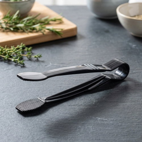 ARAVEN Buffet tongs flat, polycarbonate 230 mm, black - Serving Tongs - Main image