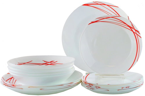 ARCOPAL DOMITILLE RED 18-piece Dining Set - Dish Set - Main image