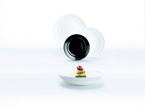 LuminArc ALEXIE, White/Black, 18pcs - Dish Set - Main image