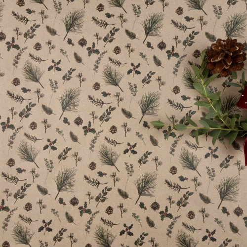 BE NICE EKO Gift wrapping paper, Needle brown (5 sheets) - Wrapping Paper - Main image