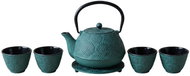 AROMELIO KOGA Cast iron teapot with cups and saucer, 1200ml, green - Tea Kettle