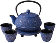 AROMELIO HANU cast iron teapot with filter, cups and saucer, 1L, garnet - Tea Kettle