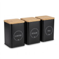 AROMELIO set of 3 canisters for coffee, tea and sugar, metal, 10×10×15cm - Food Container Set