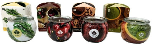 ARÔME Set of candles in glass and flower bo×u 4 × 90 g - Candle Set - Main image