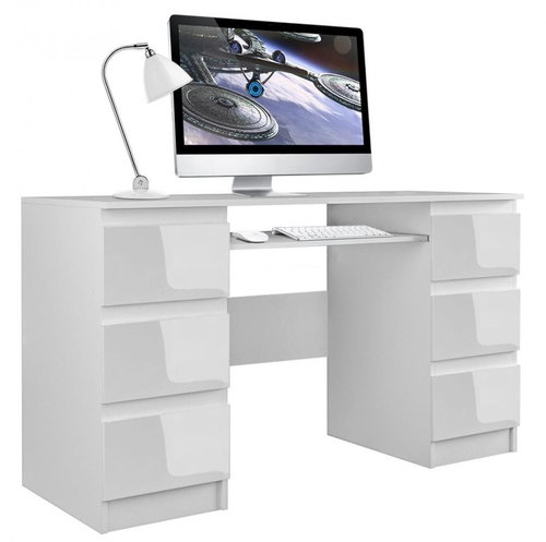 ARTENAT Kuba, 130 cm, white gloss - Writing Desk - Main image