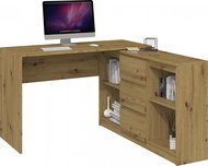 ARTENAT Plus, 120 cm, with bookcase, oak - Writing Desk