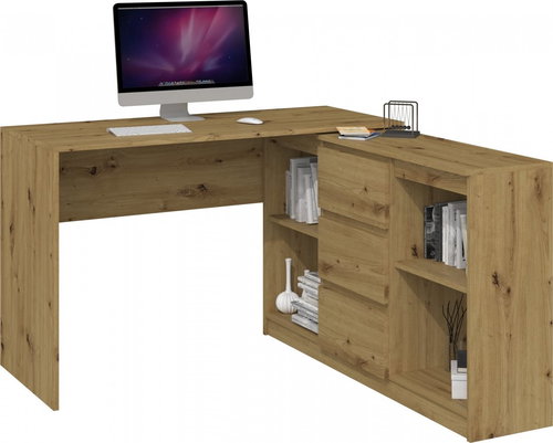 ARTENAT Plus, 120 cm, mit Bücherregal, Eiche - Schreibtisch - Hauptbild