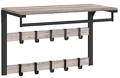 Artenat Roland coat rack with shelf, 65 cm, light brown - Coat Hanger - Main image