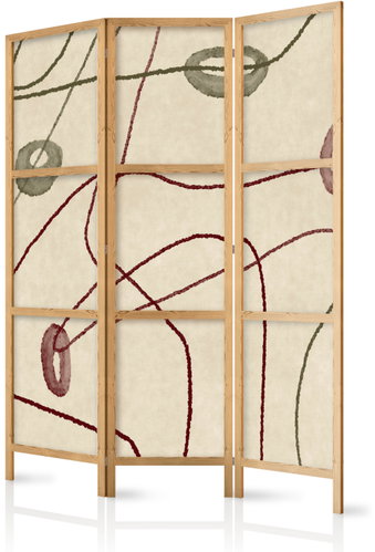 Artgeist Beaded labyrinth 135 × 172 cm, beige - Room Divider - Main image