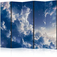 Artgeist Starry clouds and soft light over the corner of the sky, acoustic, 225 × 172 cm, blue - Room Divider