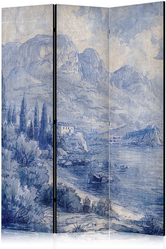 Artgeist Italian landscape, double-sided, 135 × 172 cm, blue - Room Divider - Main image