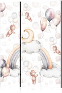 Artgeist Plush bears with balloons, single-sided, 135 × 172 cm, white - Room Divider