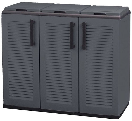 ARTPLAST Easy Recycling Cabinet, 3-door - Rubbish Bin - Main image