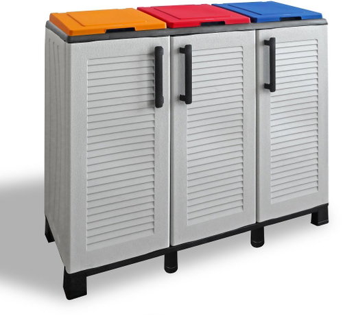 ARTPLAST Family Sorting Waste Cabinet, 102cm, Coloured - Rubbish Bin - Main image