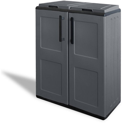 ARTPLAST Free Recycling Bin Cabinet, 68cm, Grey, 220L - Rubbish Bin - Main image