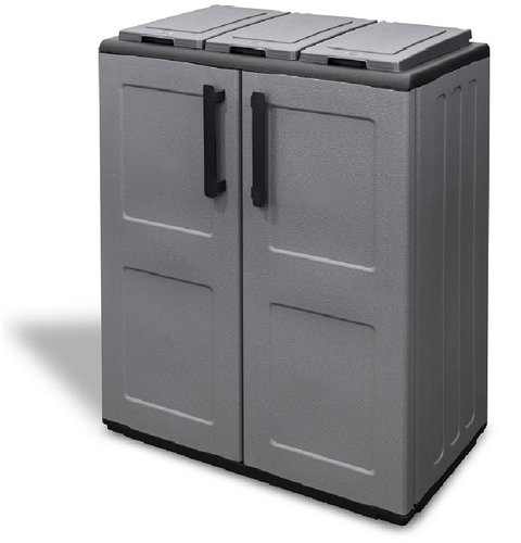 ARTPLAST Free Recycling Bin Cabinet, 68 cm, Grey, 210L - Rubbish Bin - Main image