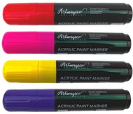 Artmagico Jumbo acrylic 15 mm, Summer - set of 4 (red, pink, yellow, purple) - Markers