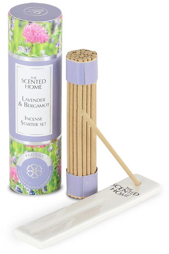 ASHLEIGH & BURWOOD Mini Reed Diffuser Set with Ceramic Stand LAVENDER & BERGAMOT 12cm - Incense Sticks - Main image