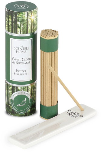 ASHLEIGH & BURWOOD Mini Reed Diffuser Set with Ceramic Holder WHITE CEDAR & BERGAMOT 12cm - Incense Sticks - Main image
