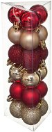 Atmosphera Plastové vánoční baňky, červená a zlatá barva, O 3 cm, 18 ks. - Vánoční ozdoby
