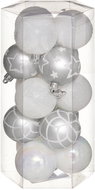 Fééric Lights and Christmas Vánoční koule O 5 cm, stříbrno-bílé, 15 kusů - Vánoční ozdoby
