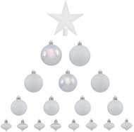 Fééric Lights and Christmas Vánoční koule s hvězdou, sada 18 kusů, bílé - Vánoční ozdoby