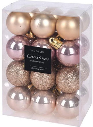 HOME STYLING COLLECTION Christmas ornaments - balls, gold, diameter 3 cm, 24 pcs - Christmas Ornaments - Main image