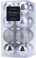 HOME STYLING COLLECTION Vánoční ozdoby - koule, stříbrné, průměr 5 cm, 16 ks - Vánoční ozdoby