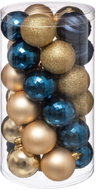 FÉÉRIC LIGHTS AND CHRISTMAS Christmas decorations - balls, gold and dark blue, diameter 6 cm, 30 pcs - Christmas Ornaments