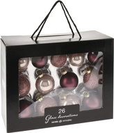 EH Excellent Houseware Vánoční koule, sada 26 ks, 3 různé fialové barvy - Vánoční ozdoby