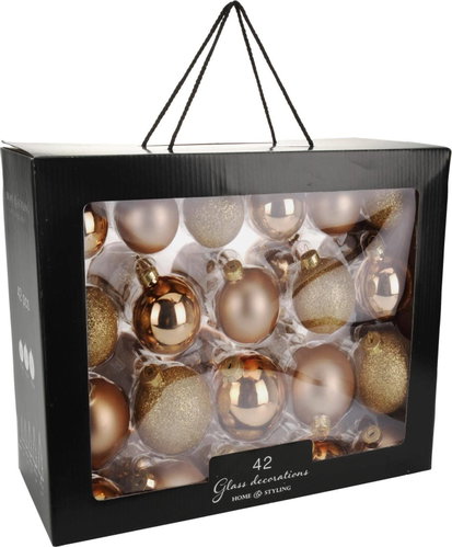 Home Styling Collection Vánoční koule, sada 42 ks, zlaté - Vánoční ozdoby - Hlavní obrázek