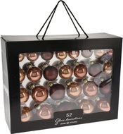 EH Excellent Houseware Vánoční koule, skleněné, měděná barva, sada 52 ks - Christmas Ornaments