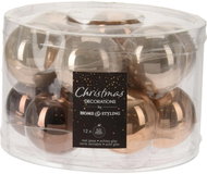 Home Styling Collection Vánoční koule, skleněné, O 5 cm, 12 kusů, zlaté - Vánoční ozdoby