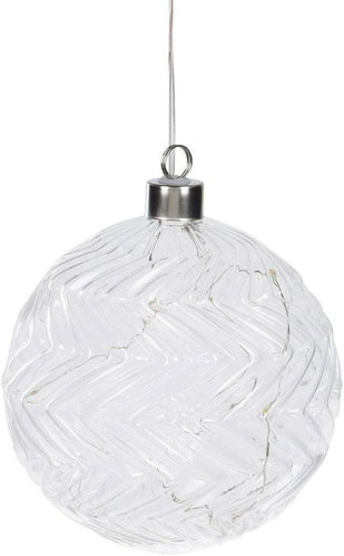 Home Styling Collection Vánoční ozdoby LED sklo v bílé, O 12 cm - Vánoční ozdoby - Main image