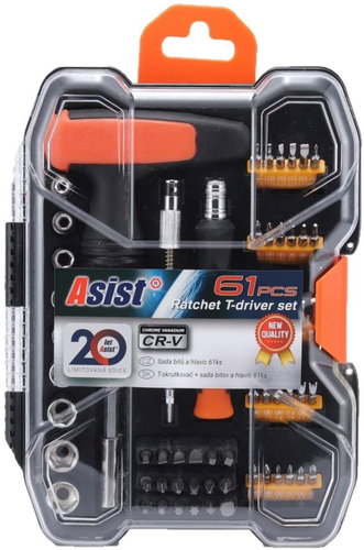 T-screwdriver + bit and socket set 61pcs - Tool Set - Main image