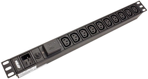 Aten 19'' power panel 1U, 10 × socket C13, fork C20 - Surge Protection Socket Strip - Main image