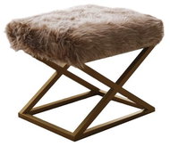 Atelier del Sofa Capraz Pelush gold/brown - Ottoman