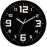 Atmosphera Hodiny na zeď, kulaté, černé 30 cm - Nástěnné hodiny