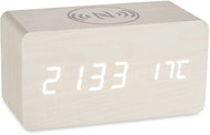 Giftdecor Table clock with wireless mobile phone charger, white - Alarm Clock