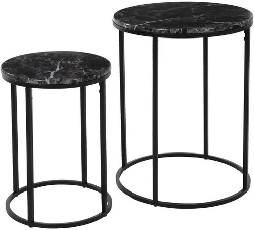 HOME STYLING COLLECTION set of 2, marble design - Coffee Table - Main image