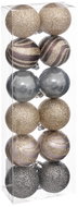 Atmosphera Grey multi-coloured Christmas ornaments with different finishes, diameter 4 cm, 12 pcs - Christmas Ornaments