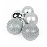 Atmosphera Set of plastic Christmas decorations, 7 cm, 8 pcs, silver - Christmas Ornaments