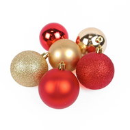 Atmosphera Set of plastic Christmas decorations, 7 cm, 8 pcs, gold and red - Christmas Ornaments