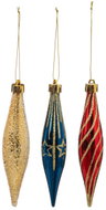 Atmosphera Christmas plastic ornaments, 3 pcs, multicoloured - Christmas Ornaments