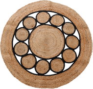 Home Styling Collection Round boho rug, jute, diameter 90 cm, brown - Carpet