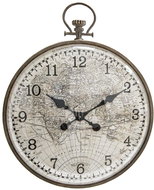 Atmosphera Nástěnné hodiny s kulatým ciferníkem vzor mapy světla 55 cm - Wall Clock